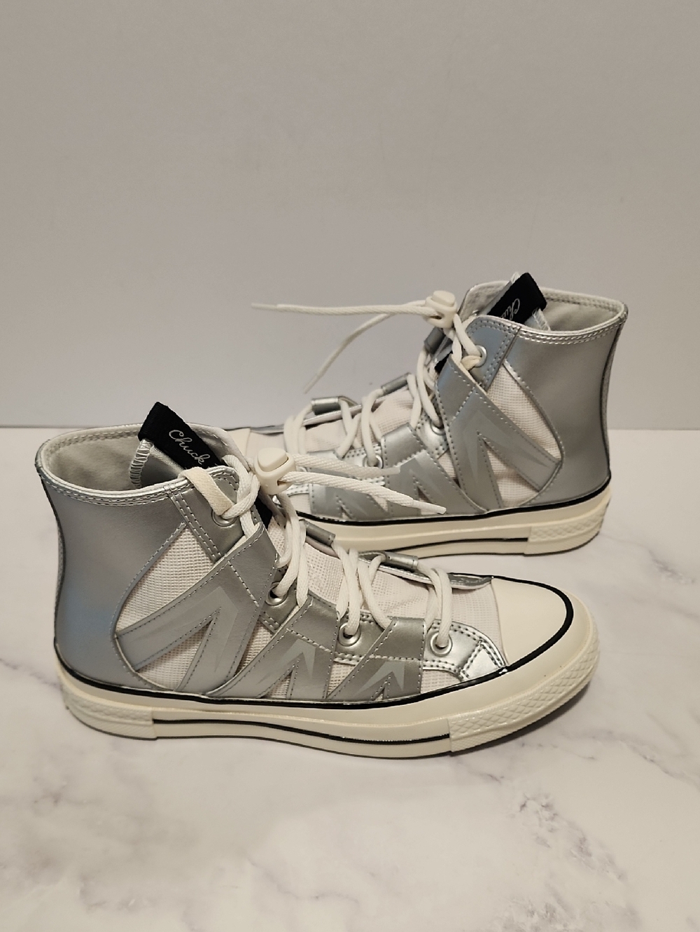 Converse All Star Chuck Taylor Silver High-Top Lace-Up Sneakers Brand New Unisex